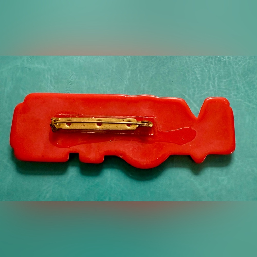 Vintage Mid-Century Lucite Red, White, and Blue 'Vote' Brooch - Picture 2 of 5